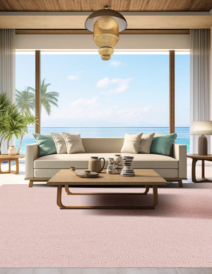 Pink 12' x 12' Geo Trellis Flatweave Square Area Rug 80% Wool & 20% Cotton Natural Geometric Carpet for Living, Office, Dining, Dorms for Sale at Rug Engine