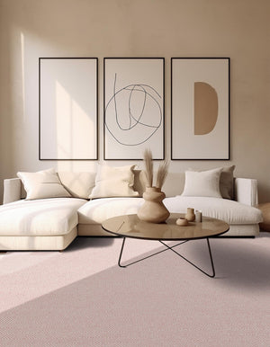 Pink 12' x 12' Geo Trellis Flatweave Square Area Rug 80% Wool & 20% Cotton Natural Geometric Carpet for Living, Office, Dining, Dorms for Sale at Rug Engine
