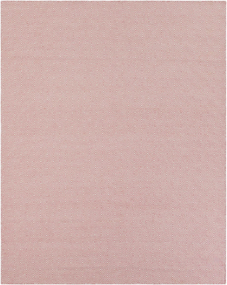 Pink 7' 10 x 10' Geo Trellis Flatweave Rectangle Area Rug 80% Wool & 20% Cotton Natural Geometric Carpet for Living, Office, Dining, Dorms for Sale at Rug Engine