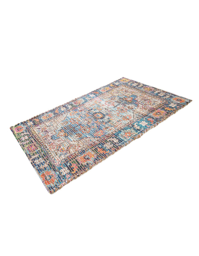 Multicolor 2' x 3' 1 Chenille Jute Rectangle Area Rug Vintage Distressed Boho All Natural Eco-Friendly Sustainable Carpet for Living Dining Office Dorm Rooms for Sale at Rug Engine
