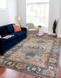 Multicolor 7' 10 x 10' Chenille Jute Rectangle Area Rug Vintage Distressed Boho All Natural Eco-Friendly Sustainable Carpet for Living Dining Office Dorm Rooms for Sale at Rug Engine