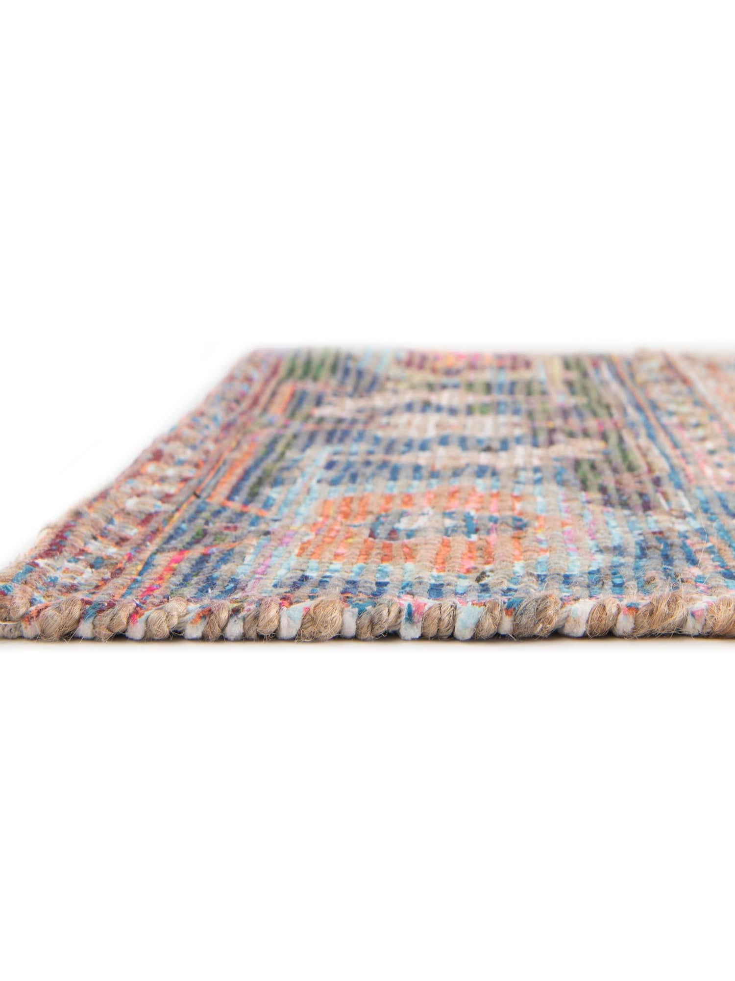 Multicolor 2' x 3' 1 Chenille Jute Rectangle Area Rug Vintage Distressed Boho All Natural Eco-Friendly Sustainable Carpet for Living Dining Office Dorm Rooms for Sale at Rug Engine