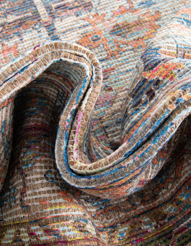 Multicolor 2' x 3' 1 Chenille Jute Rectangle Area Rug Vintage Distressed Boho All Natural Eco-Friendly Sustainable Carpet for Living Dining Office Dorm Rooms for Sale at Rug Engine