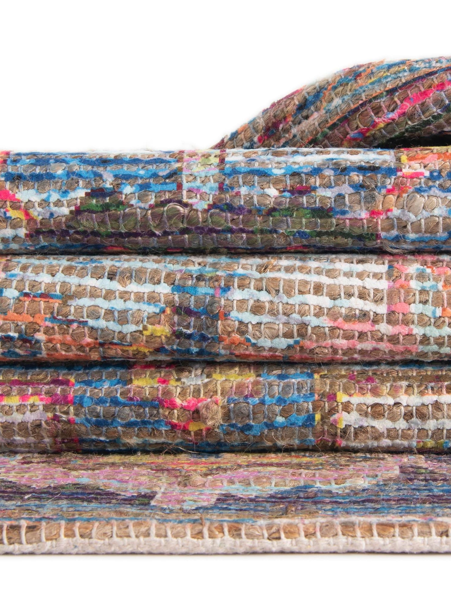 Multicolor 2' x 3' 1 Chenille Jute Rectangle Area Rug Vintage Distressed Boho All Natural Eco-Friendly Sustainable Carpet for Living Dining Office Dorm Rooms for Sale at Rug Engine