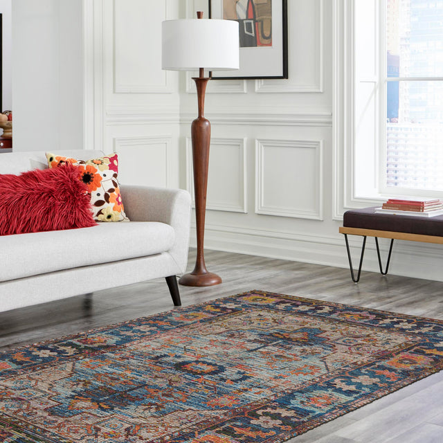 Multicolor 2' x 3' 1 Chenille Jute Rectangle Area Rug Vintage Distressed Boho All Natural Eco-Friendly Sustainable Carpet for Living Dining Office Dorm Rooms for Sale at Rug Engine