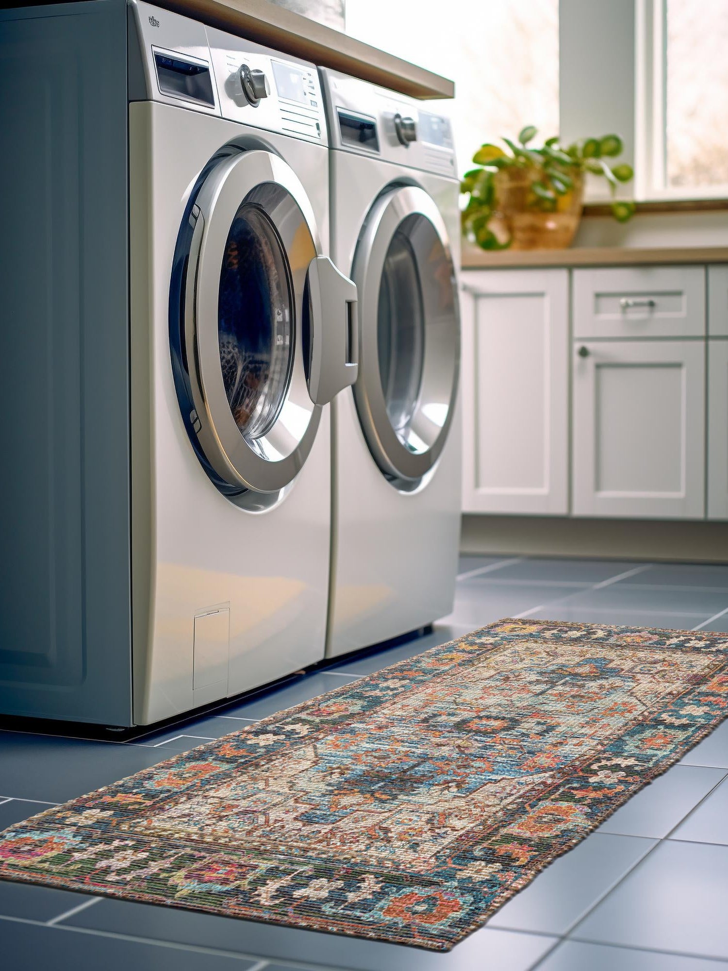 Multicolor 2' 2 x 8' Chenille Jute Runner Area Rug Vintage Distressed Boho All Natural Eco-Friendly Sustainable Carpet for Living Dining Office Dorm Rooms for Sale at Rug Engine