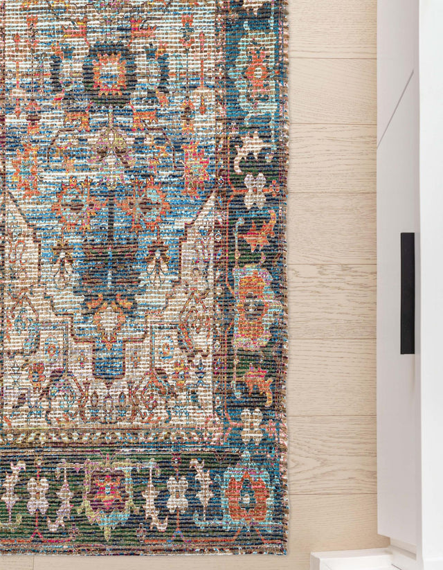 Multicolor 2' 2 x 8' Chenille Jute Runner Area Rug Vintage Distressed Boho All Natural Eco-Friendly Sustainable Carpet for Living Dining Office Dorm Rooms for Sale at Rug Engine