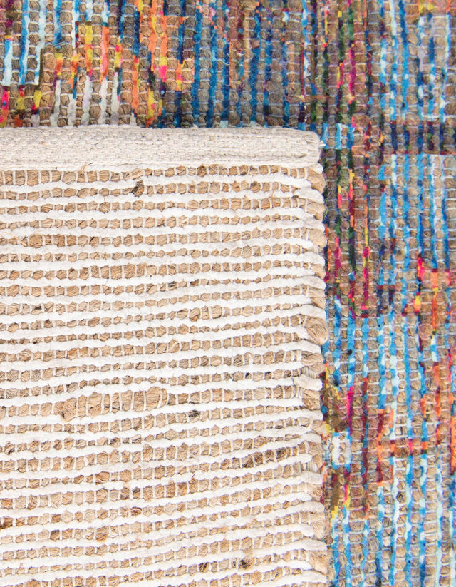 Multicolor 2' 2 x 8' Chenille Jute Runner Area Rug Vintage Distressed Boho All Natural Eco-Friendly Sustainable Carpet for Living Dining Office Dorm Rooms for Sale at Rug Engine