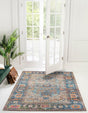 Multicolor 7' 10 x 7' 10 Chenille Jute Square Area Rug Vintage Distressed Boho All Natural Eco-Friendly Sustainable Carpet for Living Dining Office Dorm Rooms for Sale at Rug Engine