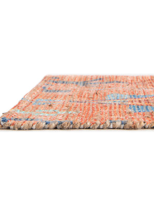 Rust Red 5' 1 x 8' Chenille Jute Rectangle Area Rug Vintage Distressed Boho All Natural Eco-Friendly Sustainable Carpet for Living Dining Office Dorm Rooms for Sale at Rug Engine