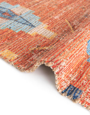 Rust Red 5' 1 x 8' Chenille Jute Rectangle Area Rug Vintage Distressed Boho All Natural Eco-Friendly Sustainable Carpet for Living Dining Office Dorm Rooms for Sale at Rug Engine