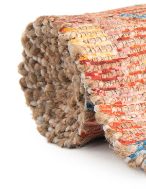 Rust Red 5' 1 x 8' Chenille Jute Rectangle Area Rug Vintage Distressed Boho All Natural Eco-Friendly Sustainable Carpet for Living Dining Office Dorm Rooms for Sale at Rug Engine