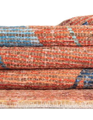 Rust Red 5' 1 x 8' Chenille Jute Rectangle Area Rug Vintage Distressed Boho All Natural Eco-Friendly Sustainable Carpet for Living Dining Office Dorm Rooms for Sale at Rug Engine