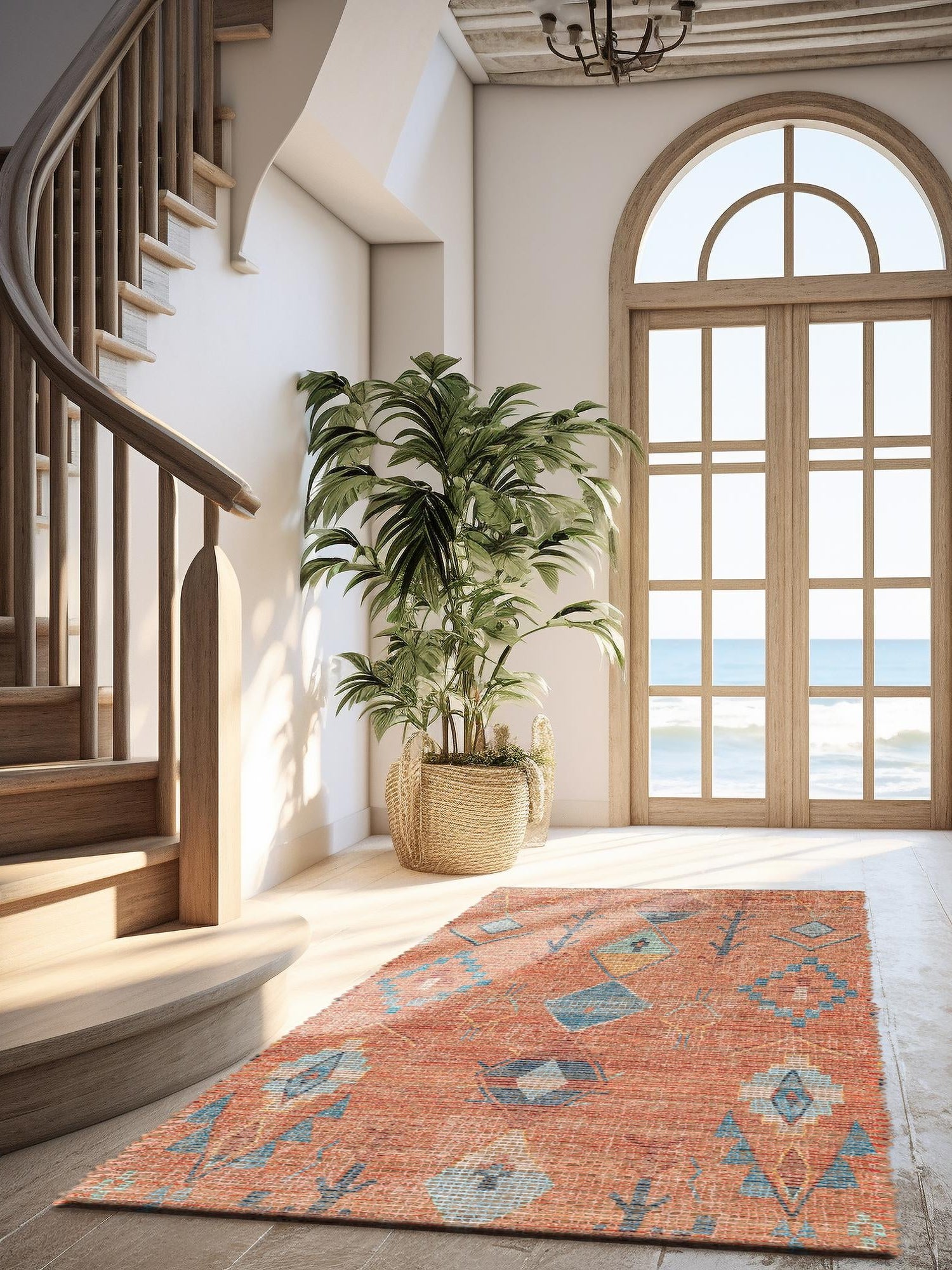 Rust Red 2' 2 x 8' Chenille Jute Runner Area Rug Vintage Distressed Boho All Natural Eco-Friendly Sustainable Carpet for Living Dining Office Dorm Rooms for Sale at Rug Engine