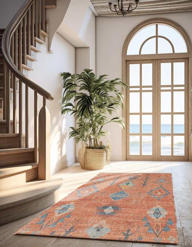 Rust Red 2' 2 x 8' Chenille Jute Runner Area Rug Vintage Distressed Boho All Natural Eco-Friendly Sustainable Carpet for Living Dining Office Dorm Rooms for Sale at Rug Engine