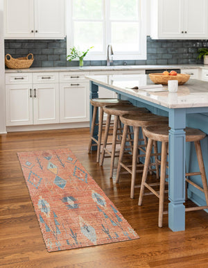 Rust Red 2' 2 x 6' 1 Chenille Jute Runner Area Rug Vintage Distressed Boho All Natural Eco-Friendly Sustainable Carpet for Living Dining Office Dorm Rooms for Sale at Rug Engine