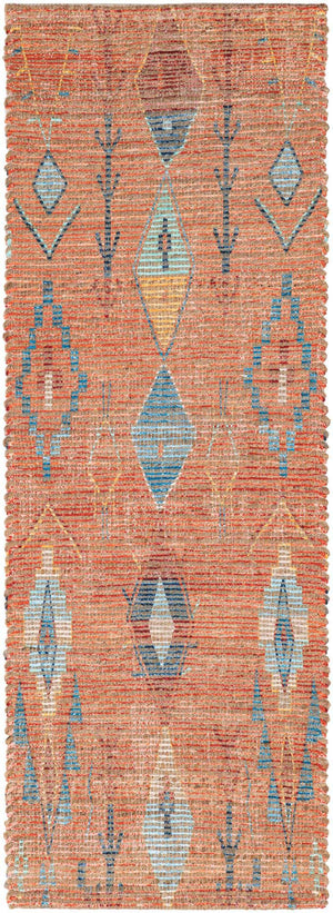 Rust Red 2' 2 x 6' 1 Chenille Jute Runner Area Rug Vintage Distressed Boho All Natural Eco-Friendly Sustainable Carpet for Living Dining Office Dorm Rooms for Sale at Rug Engine