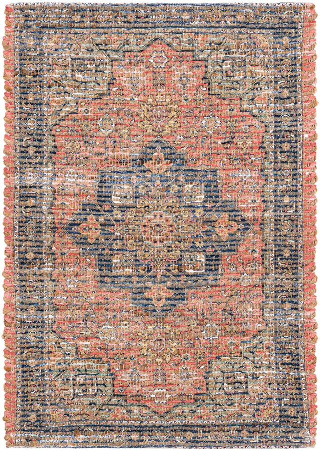 Antique Red 2' x 3' 1 Chenille Jute Rectangle Area Rug Vintage Distressed Boho All Natural Eco-Friendly Sustainable Carpet for Living Dining Office Dorm Rooms for Sale at Rug Engine