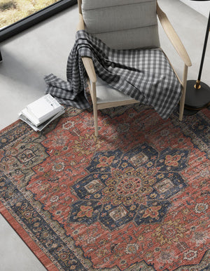Antique Red 9' x 12' Chenille Jute Rectangle Area Rug Vintage Distressed Boho All Natural Eco-Friendly Sustainable Carpet for Living Dining Office Dorm Rooms for Sale at Rug Engine