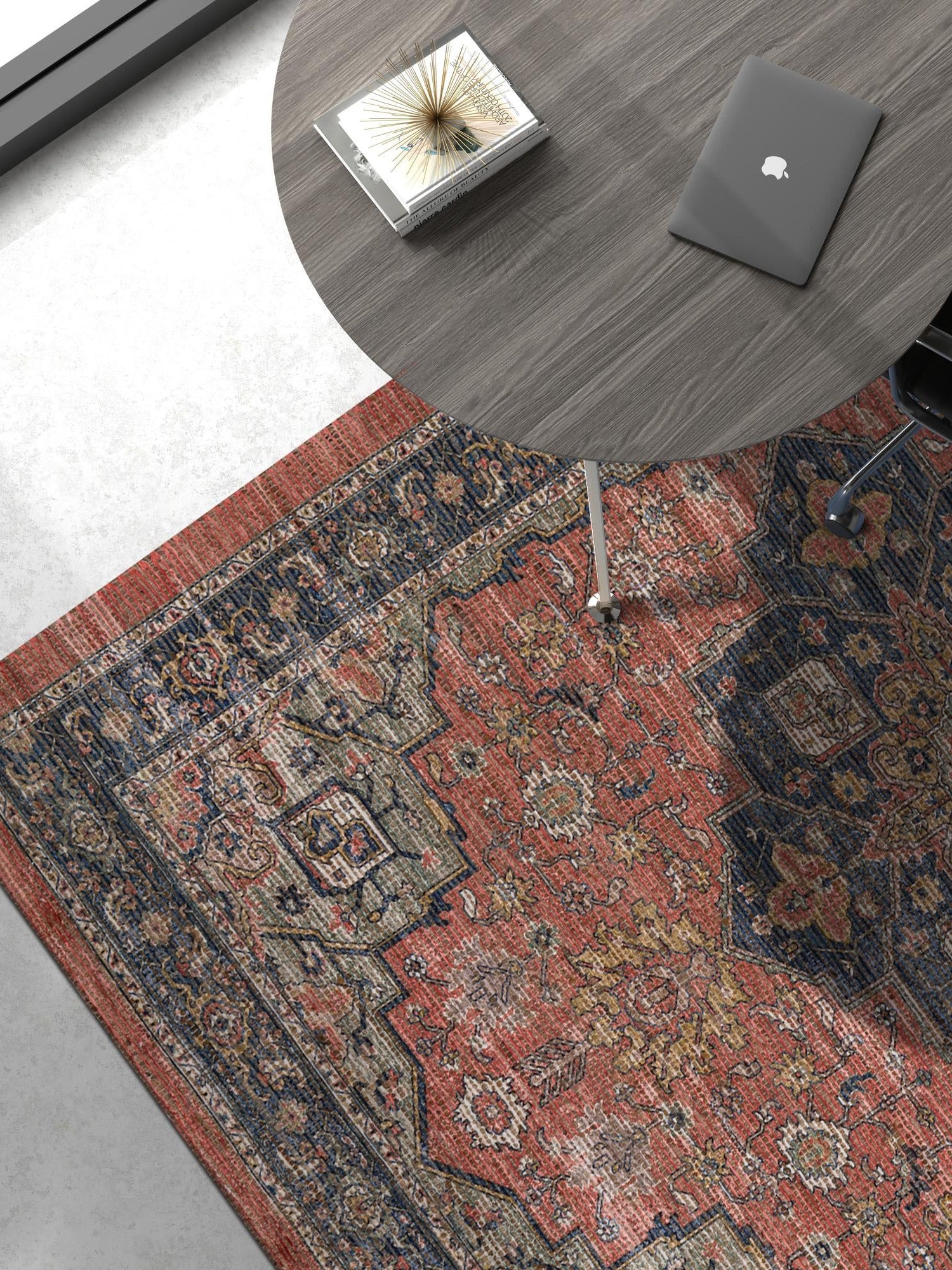 Antique Red 4' 1 x 6' 1 Chenille Jute Rectangle Area Rug Vintage Distressed Boho All Natural Eco-Friendly Sustainable Carpet for Living Dining Office Dorm Rooms for Sale at Rug Engine