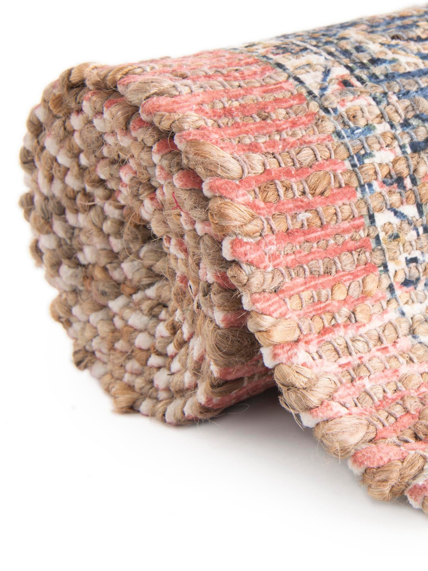 Antique Red 7' 10 x 10' Chenille Jute Rectangle Area Rug Vintage Distressed Boho All Natural Eco-Friendly Sustainable Carpet for Living Dining Office Dorm Rooms for Sale at Rug Engine