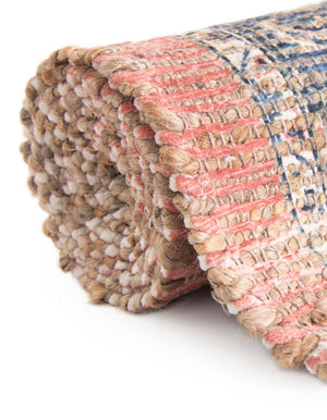 Antique Red 7' 10 x 10' Chenille Jute Rectangle Area Rug Vintage Distressed Boho All Natural Eco-Friendly Sustainable Carpet for Living Dining Office Dorm Rooms for Sale at Rug Engine