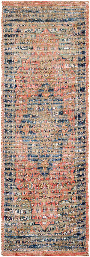 Antique Red 2' 2 x 6' 1 Chenille Jute Runner Area Rug Vintage Distressed Boho All Natural Eco-Friendly Sustainable Carpet for Living Dining Office Dorm Rooms for Sale at Rug Engine