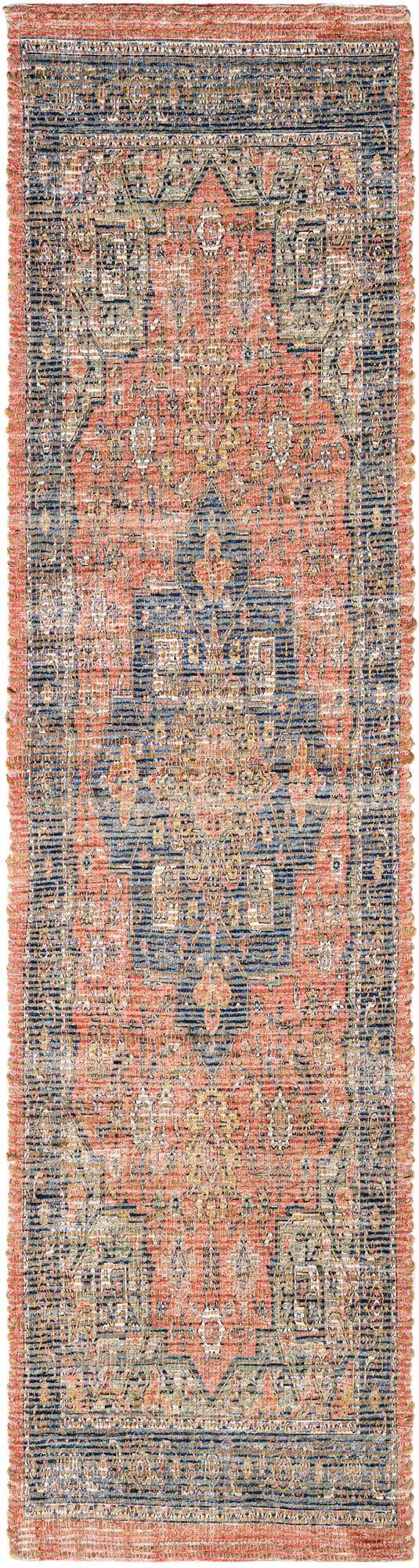 Antique Red 2' 2 x 8' Chenille Jute Runner Area Rug Vintage Distressed Boho All Natural Eco-Friendly Sustainable Carpet for Living Dining Office Dorm Rooms for Sale at Rug Engine