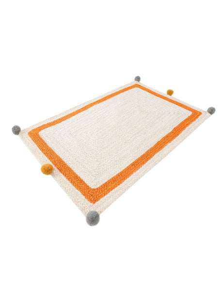 White 2' x 3' 1 Kids Braided Jute Rectangle Area Rug for Baby Nursery, Toddler Playroom,  Bedrooms All Natural Eco-Friendly Sustainable Carpet for Sale at Rug Engine