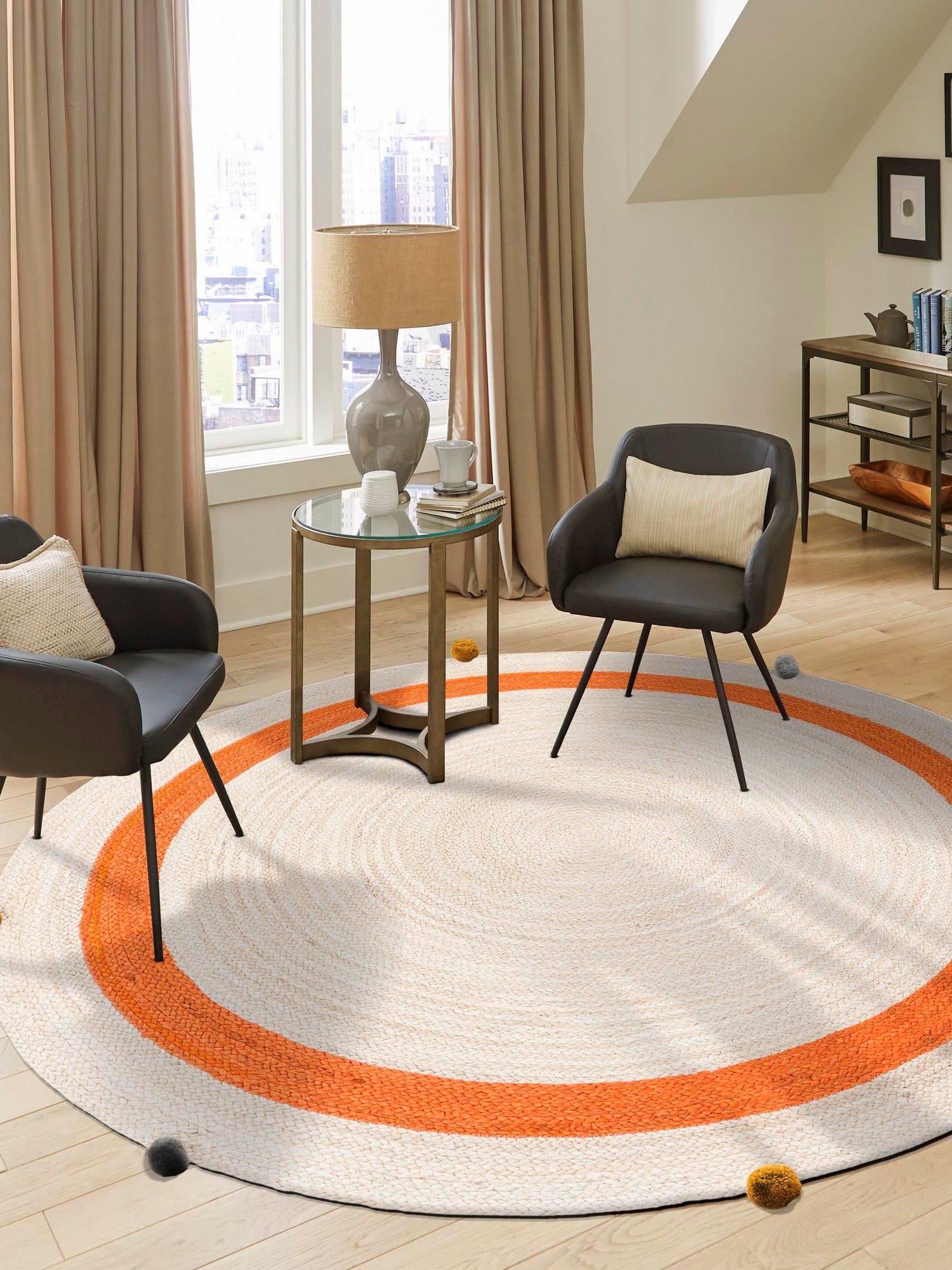 White 2' x 2' Kids Braided Jute Round Area Rug for Baby Nursery, Toddler Playroom,  Bedrooms All Natural Eco-Friendly Sustainable Carpet for Sale at Rug Engine