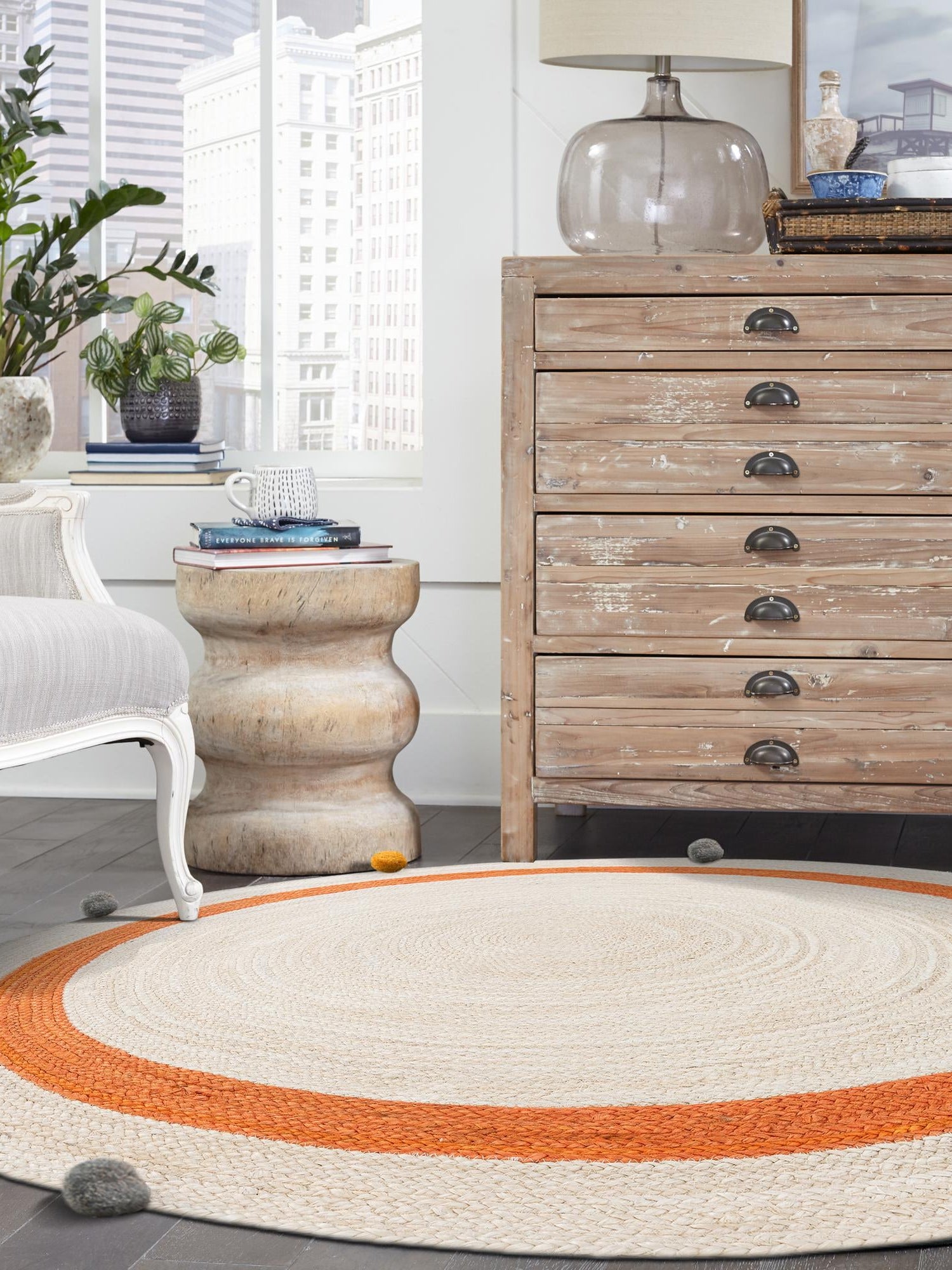 White 3' 1 x 3' 1 Kids Braided Jute Round Area Rug for Baby Nursery, Toddler Playroom,  Bedrooms All Natural Eco-Friendly Sustainable Carpet for Sale at Rug Engine