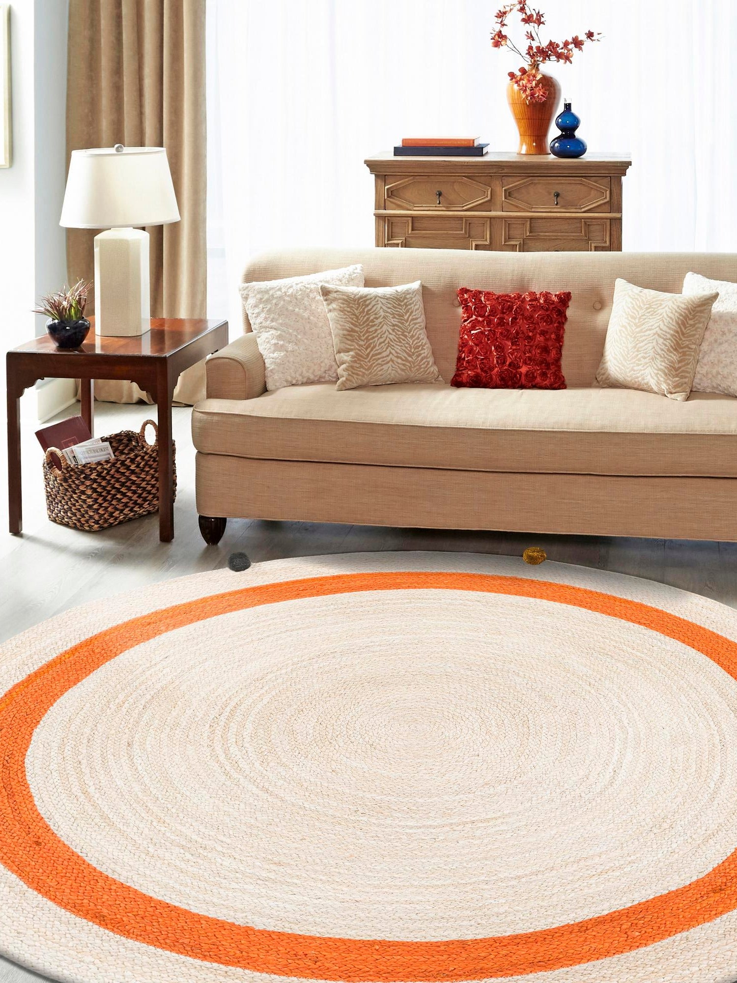 White 3' 1 x 3' 1 Kids Braided Jute Round Area Rug for Baby Nursery, Toddler Playroom,  Bedrooms All Natural Eco-Friendly Sustainable Carpet for Sale at Rug Engine