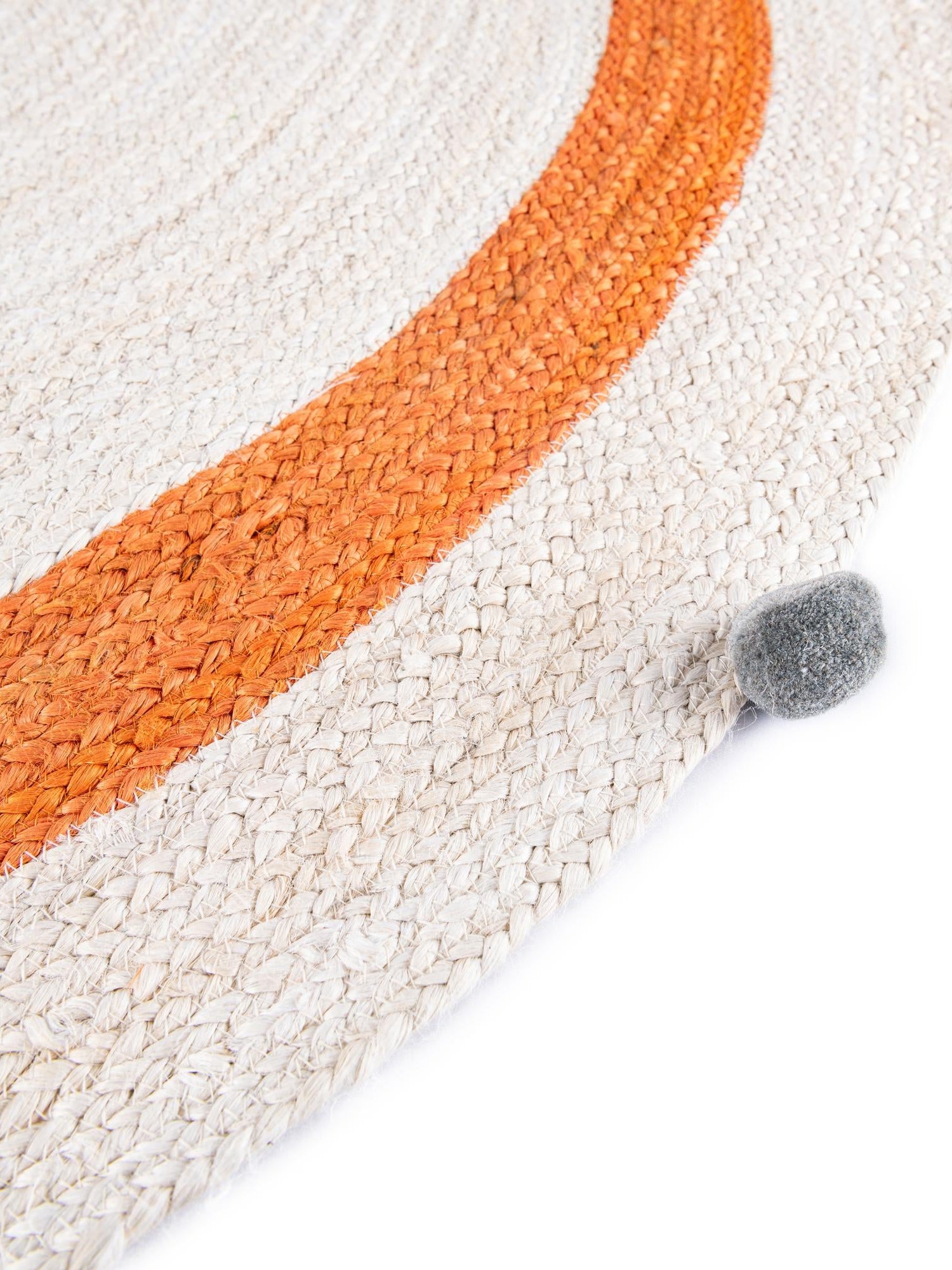 White 6' 1 x 6' 1 Kids Braided Jute Round Area Rug for Baby Nursery, Toddler Playroom,  Bedrooms All Natural Eco-Friendly Sustainable Carpet for Sale at Rug Engine