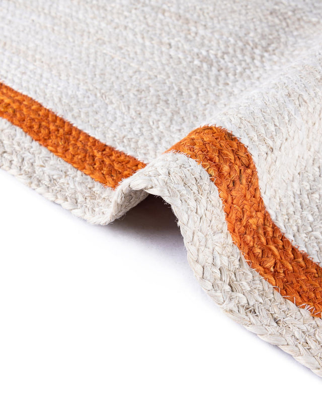 White 4' 1 x 4' 1 Kids Braided Jute Round Rug