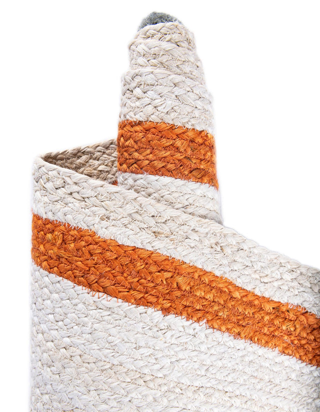 White 6' 1 x 6' 1 Kids Braided Jute Round Rug