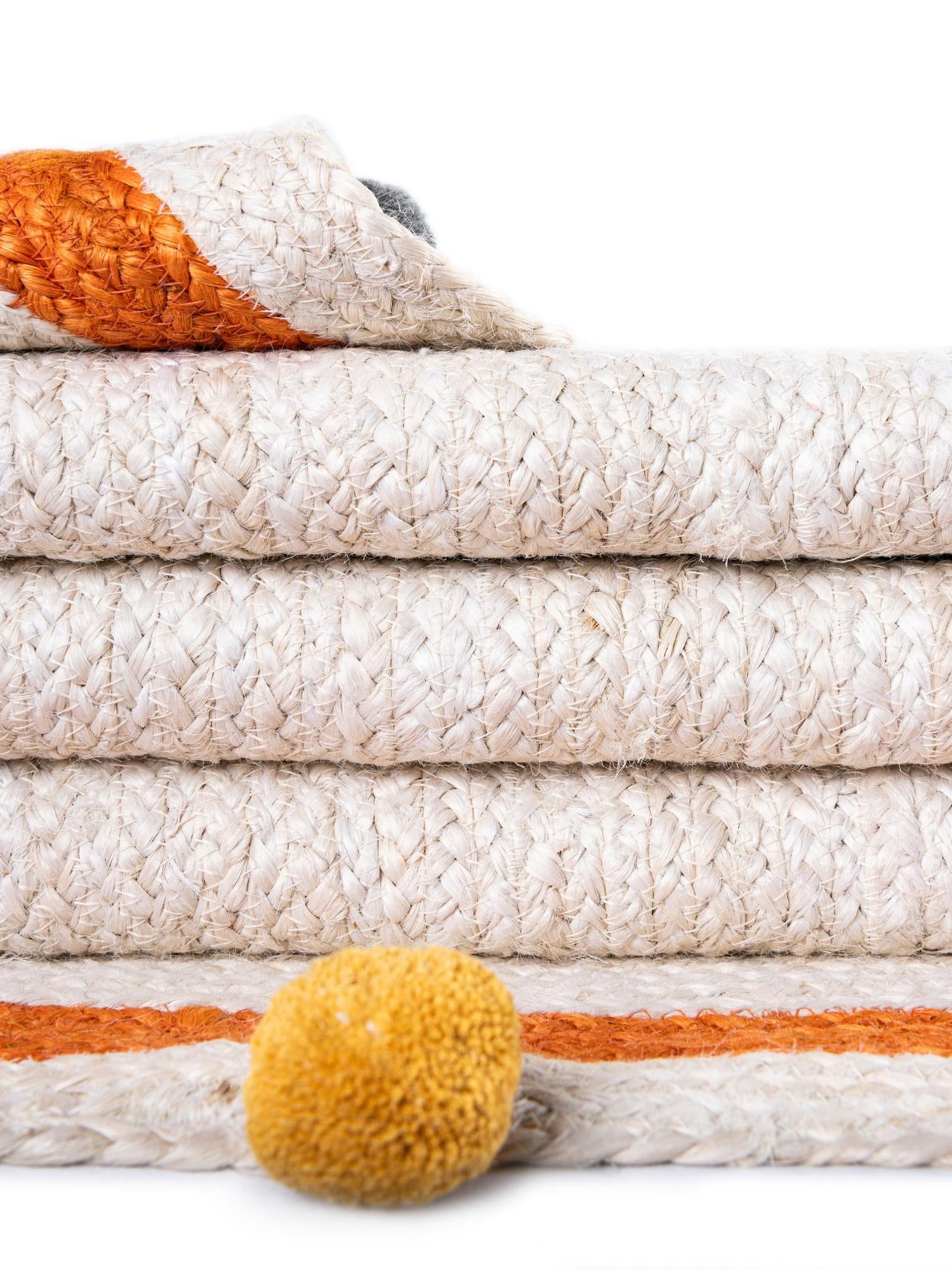 White 6' 1 x 6' 1 Kids Braided Jute Round Area Rug for Baby Nursery, Toddler Playroom,  Bedrooms All Natural Eco-Friendly Sustainable Carpet for Sale at Rug Engine