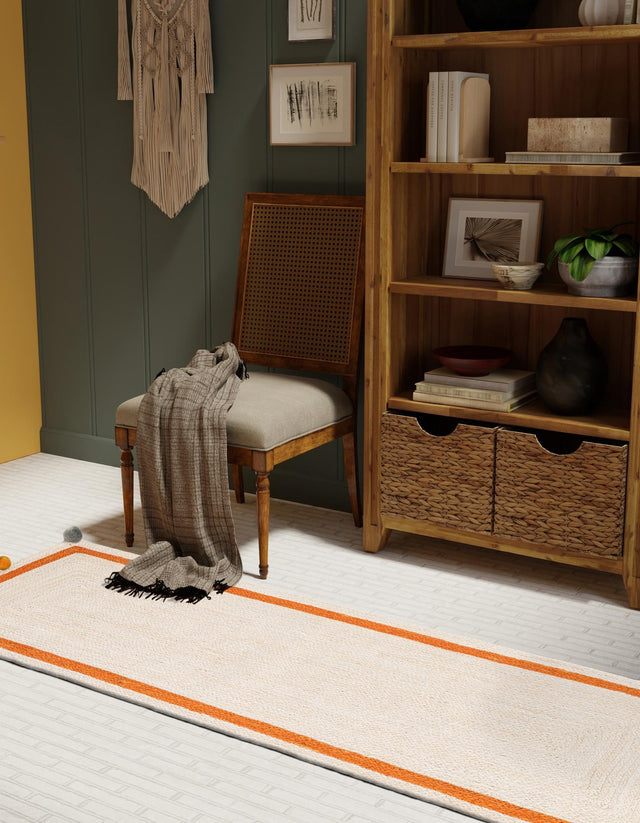 White 2' x 4' 1 Kids Braided Jute Runner Rug