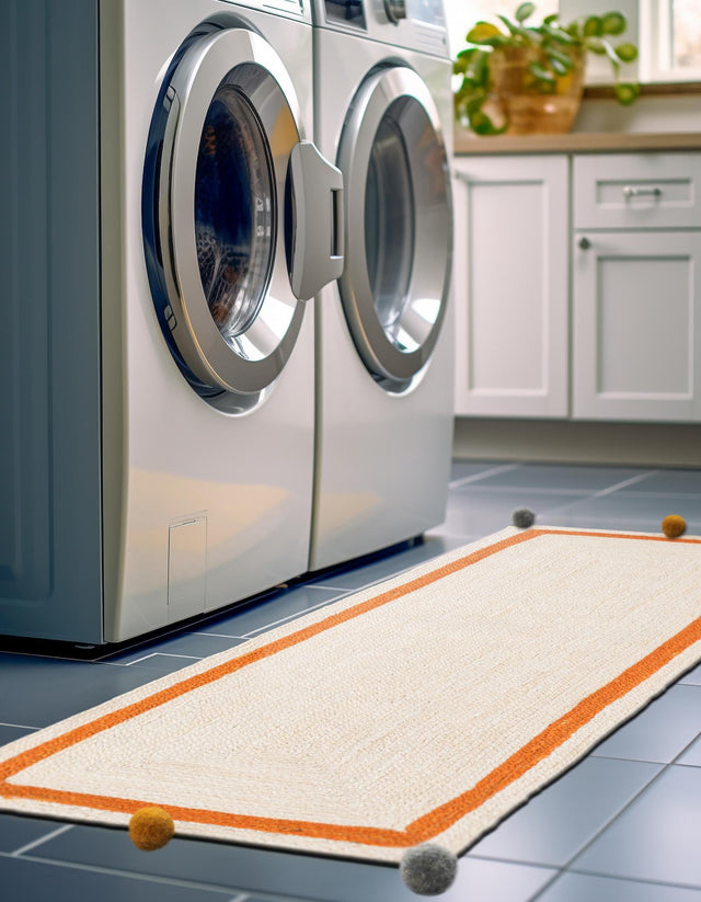 White 2' x 4' 1 Kids Braided Jute Runner Rug