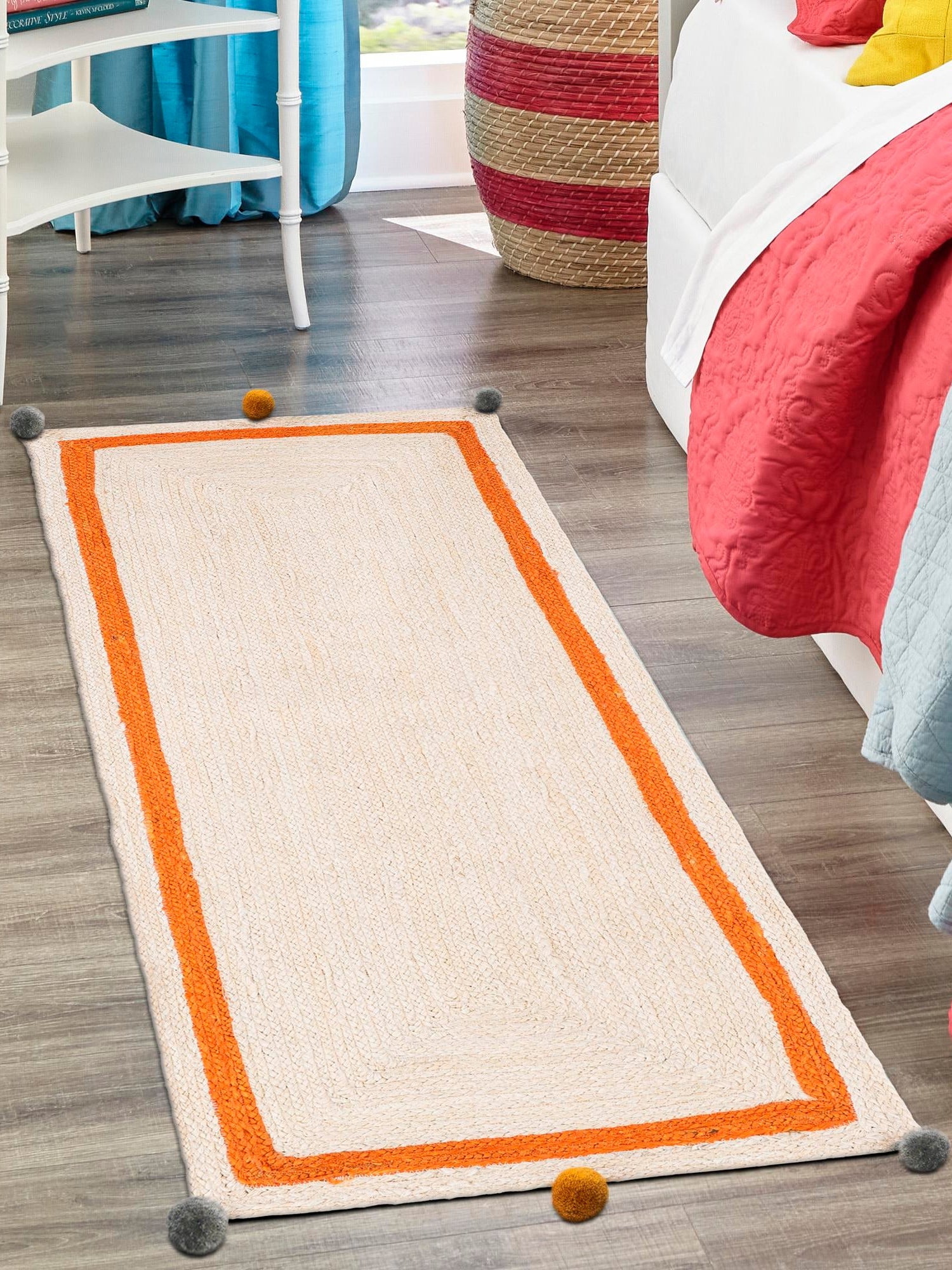 White 2' x 4' 1 Kids Braided Jute Runner Area Rug for Baby Nursery, Toddler Playroom,  Bedrooms All Natural Eco-Friendly Sustainable Carpet for Sale at Rug Engine