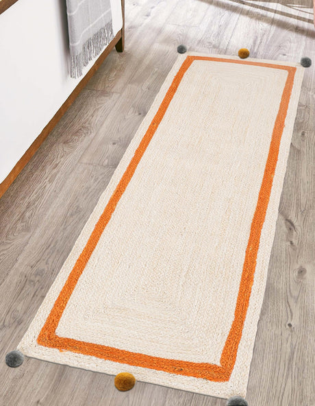 White 2' x 6' 1 Kids Braided Jute Runner Area Rug for Baby Nursery, Toddler Playroom,  Bedrooms All Natural Eco-Friendly Sustainable Carpet for Sale at Rug Engine