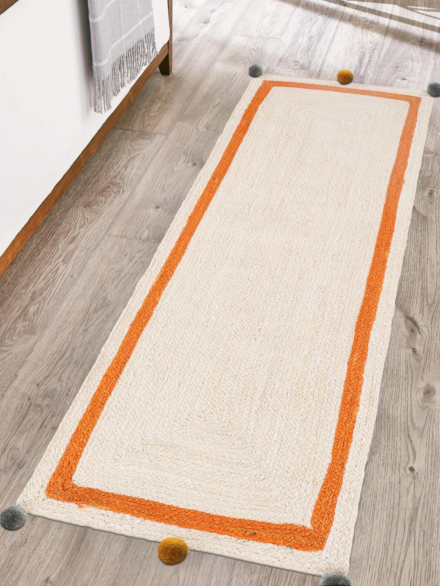 White 2' x 4' 1 Kids Braided Jute Runner Area Rug for Baby Nursery, Toddler Playroom,  Bedrooms All Natural Eco-Friendly Sustainable Carpet for Sale at Rug Engine