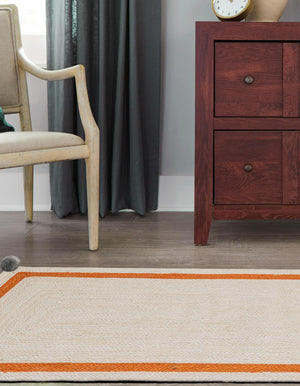 White 2' x 4' 1 Kids Braided Jute Runner Rug