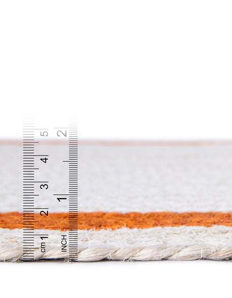 White 2' x 4' 1 Kids Braided Jute Runner Rug