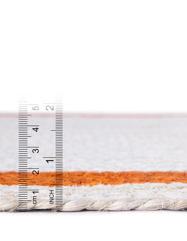White 2' x 4' 1 Kids Braided Jute Runner Rug