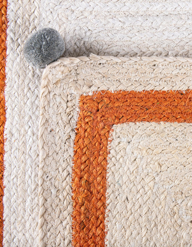 White 2' x 6' 1 Kids Braided Jute Runner Rug