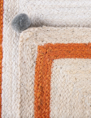 White 2' x 4' 1 Kids Braided Jute Runner Rug