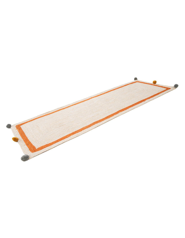 White 2' x 6' 1 Kids Braided Jute Runner Rug