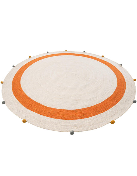 White 7' 10 x 7' 10 Kids Braided Jute Round Area Rug for Baby Nursery, Toddler Playroom,  Bedrooms All Natural Eco-Friendly Sustainable Carpet for Sale at Rug Engine