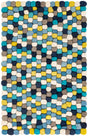 Blue 2' x 3' 1 Felt Ball Rectangle Area Rug Stunning All Natural 100% Wool Luxury Hand Woven Carpet for Modern Home Interiors Soft Touch Marshmallow Rug for Sale at Rug Engine