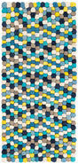Blue 2' x 4' 1 Felt Ball Runner Area Rug Stunning All Natural 100% Wool Luxury Hand Woven Carpet for Modern Home Interiors Soft Touch Marshmallow Rug for Sale at Rug Engine